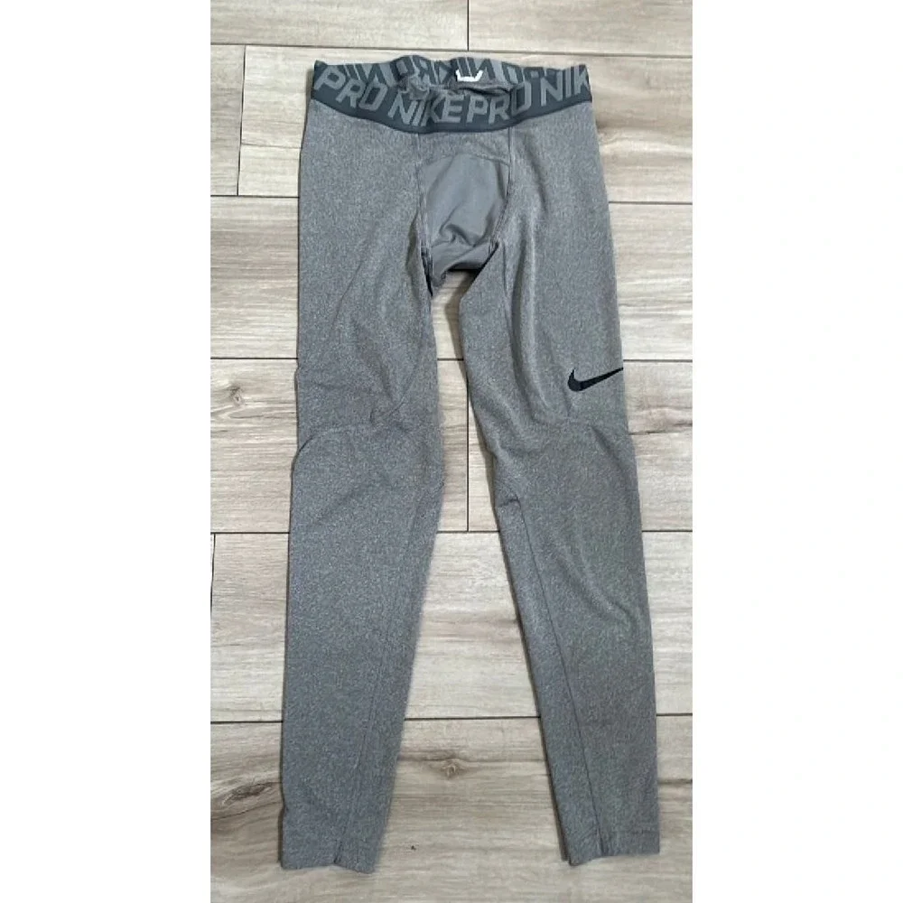 Nike Pro Dri-FIT Gray Compression Tights Leggings Men's Small Running